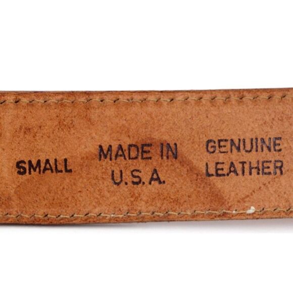 Stone Mountain TAN BROWN GENUINE LEATHER 1 3/8"Wd CASUAL WOMEN'S BELT Sz S (G10 - Picture 9 of 14
